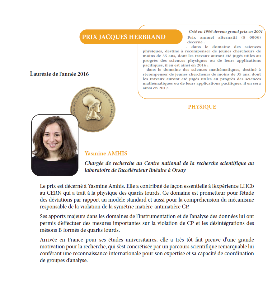 France Alumni PRIX JACQUES HERBRAND (Physique)